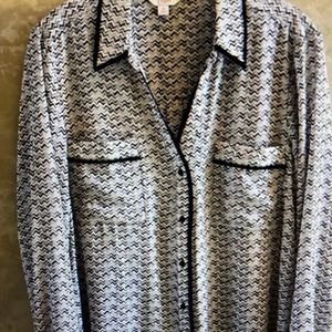 Ling Sleeve Black & White Patterned Top